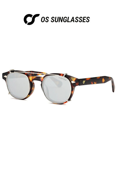 OS Sunglasses Berlin Tortoise Clip-on Mirror Sunglasses For Men And Women