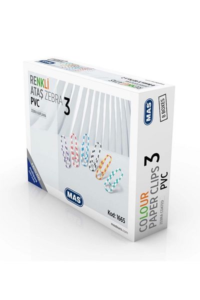 Mas Многоопаковка кламери Zebra с PVC покритие 28 мм * 8
