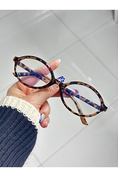 BluePepper Miux Leopard Oval Frame - Blue Light Protection Optical Screen Goggles, Replaceable Glasses