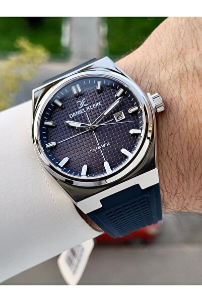Daniel Klein Kasası Gümüş Kordonu Lacivert Renk İç Göstergeleri Aktif Erkek K...