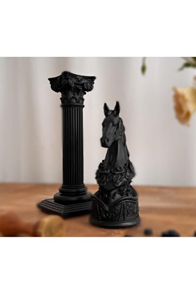 SCA CANDLE Siyah At Tekli Mum Kokulu Modern Dekoratif Soy Mum
