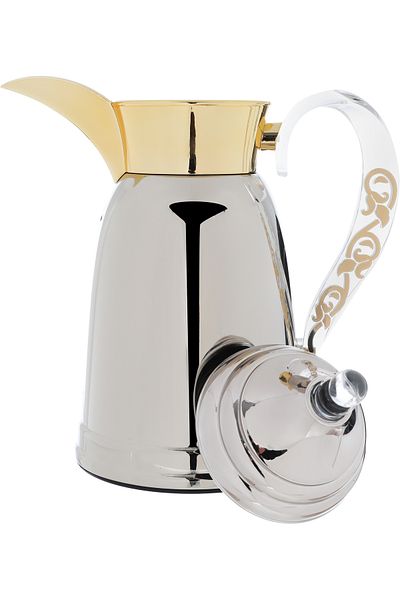 Alsaif Gallery Saif Gallery Qamar Steel Thermos Set, 0.7/1 Liter - Silver