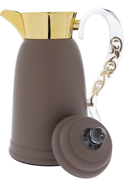 Alsaif Gallery Saif Gallery Qamar Steel Thermos Set, 0.7/1 Liter - Cappuccino