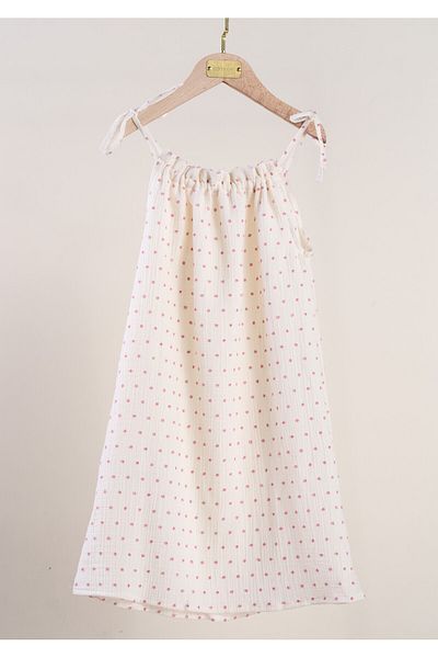 Bondberro Κοριτσίστικο φόρεμα Pointed Muslin 100% βαμβάκι οργανικό