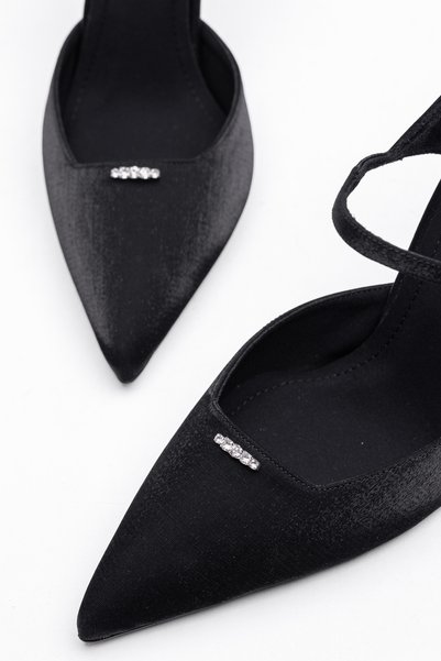 Tasarım Incantevole Pantofi stiletto cu toc pentru femei, cu cataramă în față, curea la gleznă