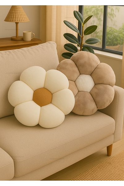 Plush Soft Daisy Pillow Throw Pillow Cushion Plush Decorative 2-Piece Combination