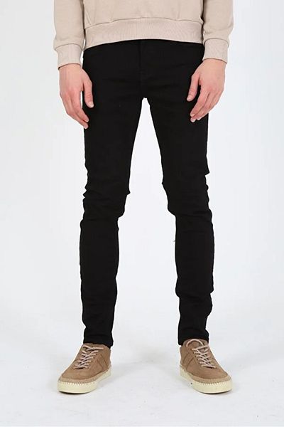 Twister Jeans Gabon 726-02 T черни черни мъжки дънки с тесни крака от ликра, черни