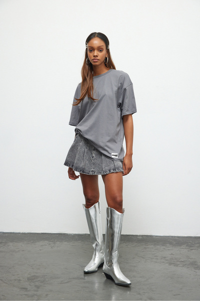 bases. Tricou oversize cu mânecă scurtă, 100% bumbac Premium Basic