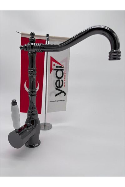 yediyapı Seven Build Market - Rustic Smoked Kitchen Sink Faucet