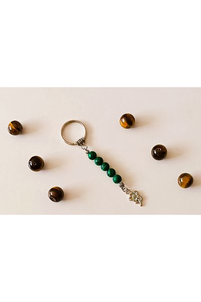 devritarz Malachite Stone Healing Natural Stone Keychain Design
