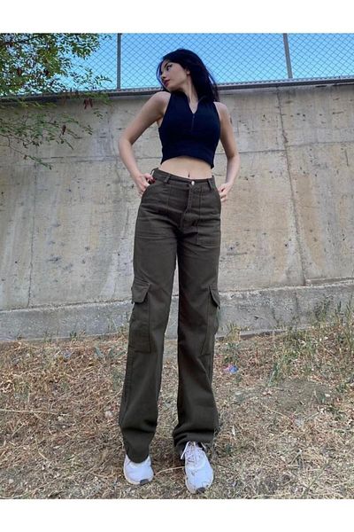 DENİKK Pantaloni cargo verde kaki Y2k