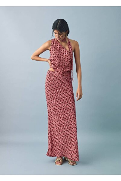 Mango Teen Desenli ve dökümlü etek