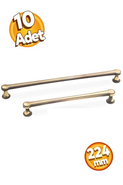 EGESEL Mâner sertar dulap Zitaş Model 10 bucăți 160 și 224 mm Mâner mobilă 1. Clasa Metal / GALBEN ANTIC