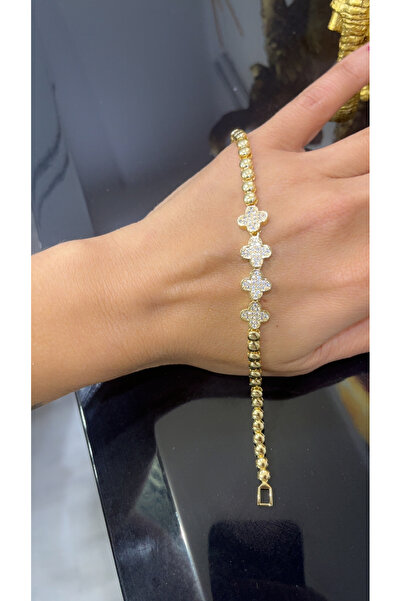 Store 14k Altın Rengi Zirkon Taşlı Xuping Bileklik 18 Cm