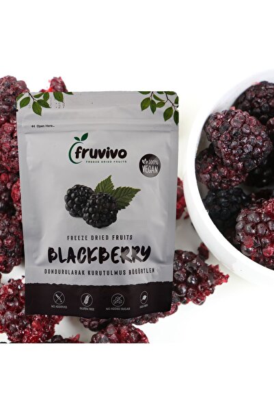 Fruvivo Freeze Dried Fruits Dondurularak Kurutulmuş Böğürtlen 20 GR, %100 Veg...