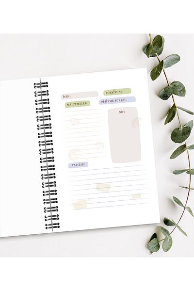 BULUT DİJİTAL Cooking Recipe Book /100 Leaves /15Cm X 21cm
