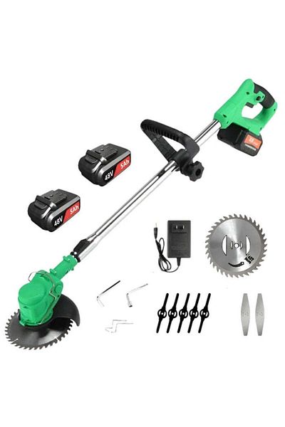 Luxi Electric Brushcutter - 1500W, 20000 RPM, 48V Batteries, 5000 mAh, 28 Accessories, Trimmer