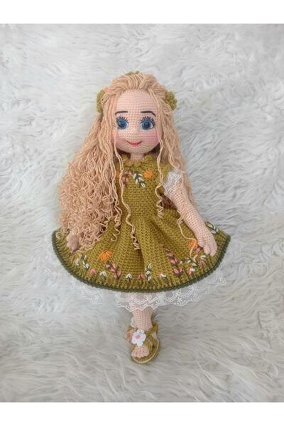 OYUNCAKPARK Sarı Saçlı Fıstık Yeşili Yaz Güzeli Bebek Amigurumi Organik Oyuncak