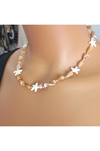 BNGaksesuar Seashell Natural Stone Star Pendant