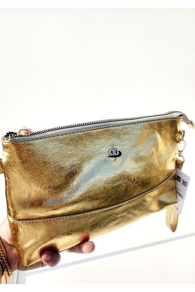 OUEEN ELİZABETH Matte-Gold Medium Size Hand-Shoulder Women's Bag