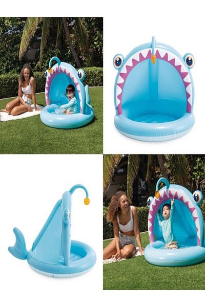 Intex Blue Indoor Swimming Pool with Fish Pattern for Children 127x102x86cm
