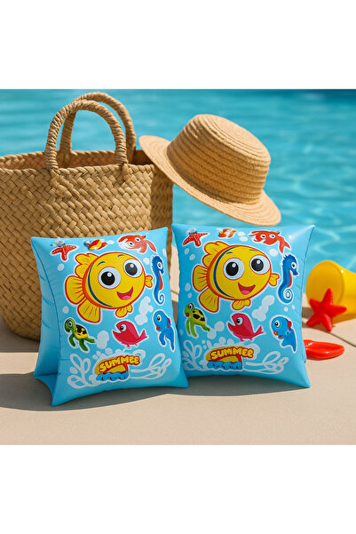 Avantaj Kapıda بدلة أطفال قابلة للنفخ باللون الأزرق المرجاني - من 3 إلى 7 سنوات / حتى 25 كجم