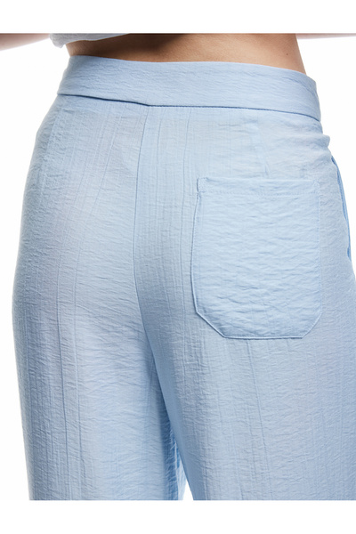 Koton X Melis Ağazat - Σατέν βισκόζη ύφασμα με πτυχές και τσέπες παντελόνι παλazzo