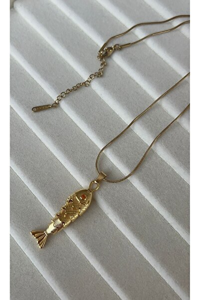 Goche Kadın Hareketli Balık Figürlü Kolye (1*4,5) – Etnik Takı Tasarımı