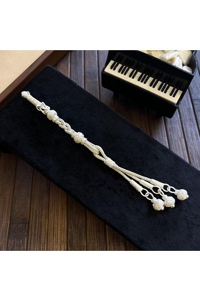 dergah tesbih 3-Piece Reis Silver Kazaziye Knitted Whip