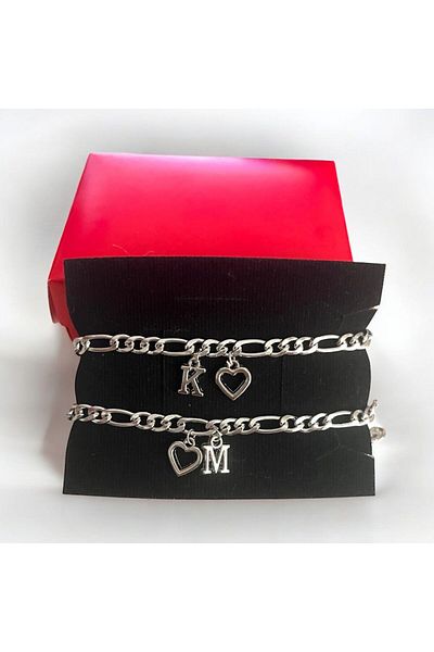 pofudukcase Steel Letter Anti Tarnish Bracelet Personalized, Couple , Lover
