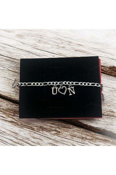 pofudukcase Non-Tarnish Steel Letter Bracelet Lover/Couple/Friend Bracelet Unisex Letter Detail Bracelet