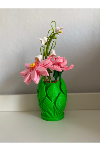 librescraft Διακοσμητικό βάζο 3d Gift House, γραφείου 15 εκ. με σχέδιο φύλλων...