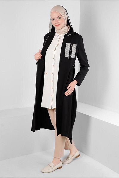 Alvina HOODED EYELET DETAILED TRENCH COAT 10710
