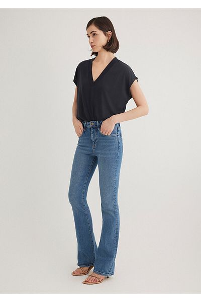 Mavi Μαύρο μπλουζάκι Lux Touch Tencel V-Neck - Regular Fit 1612250 -900