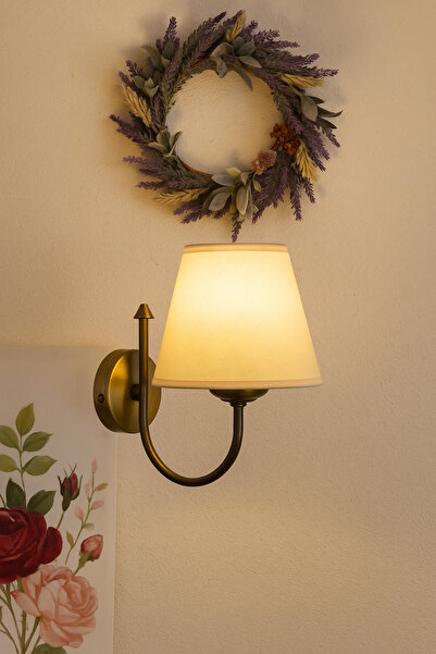 Tel Lighting Kumaş Başlık, Metal Eskitme Gövde Aplik