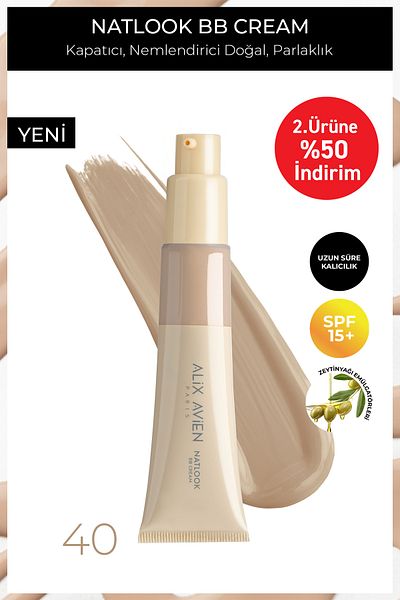 Alix Avien Spf15 Factor Moisturizing Bb Cream for Natural Radiance - Natlook Bb Cream 40 Medium to Dark