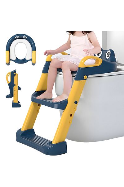 Pitikot Reductor WC copii Pitikot® cu scara si 2 trepte, sigur, reglabil, ergonomic, pliabil, roz/mov