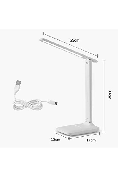 Generic LED Table Light Cordless Desk Lamp USB Battery Rechargeable White