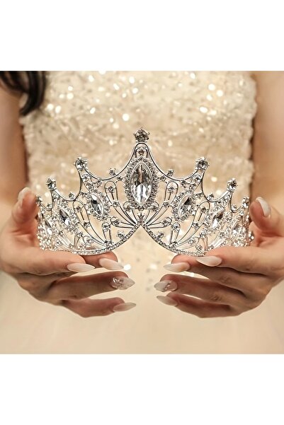 GlassySKY تاج مرصع بالحجارة لحفلات الزفاف والعروس والحناء وأعياد الميلاد وحفل...