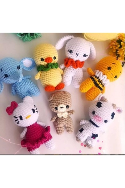 designbyoykum ORGANİK EL ÖRGÜSÜ MİNİK HAYVAN AMİGURUMİ OYUNCAKLAR