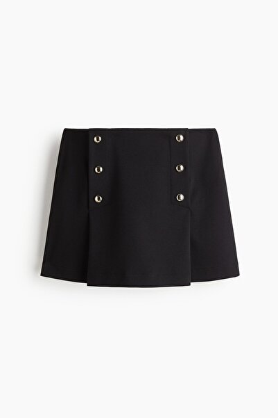 H&M Önü Düğmeli Şort Etek
