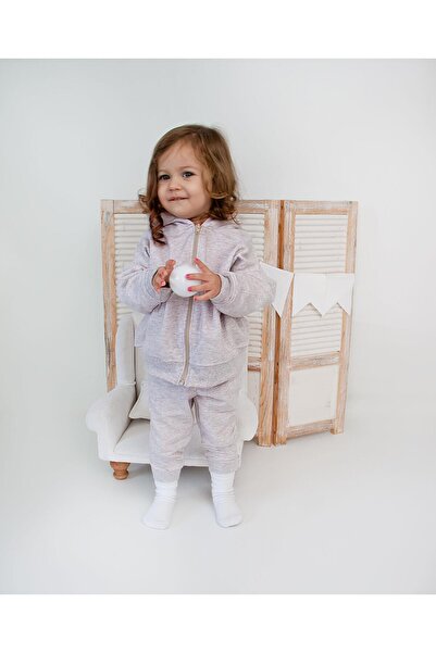 MiaBaby Fermuarlı Kapüşonlu Tek Sweat