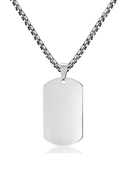 Chavin Soldier Tag Large Dogtag Steel Necklace - ds68by