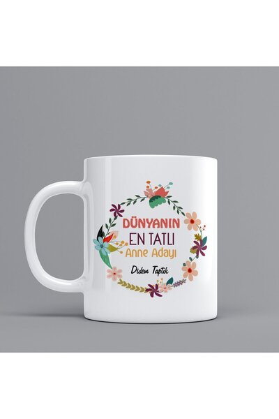 Teknookul Anneler Günü İçin Kupa Bardak "En Tatlı Anne Adayı"Kişiye Özel Hediye