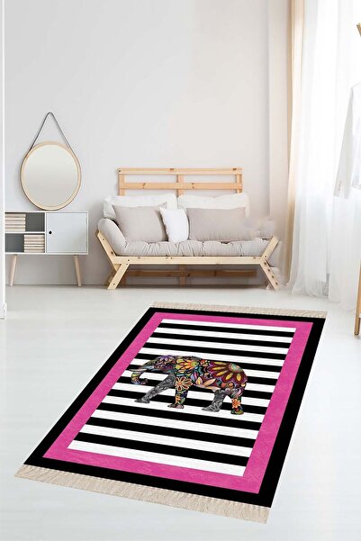 on the clouds Fil Desenli Etnik Dijital Baskı Yıkanabilir Modern Salon Filli ...