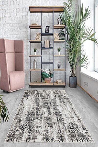 on the clouds Gri Batik Desen Renk Geçişli Yıkanabilir Kaymaz Taban Leke Tutm...