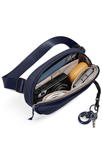 Tomtoc SlingBean T32 Mavi 1.5L Aksesuar Bel ve Omuz Çantası RFID Koruma - Anahtarlıklı - T32S1B2