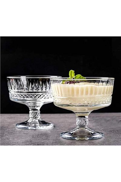 YzHome 6-Liter Footed Glass Freezer Magnolia Bowl Dessert Presentation Bowl