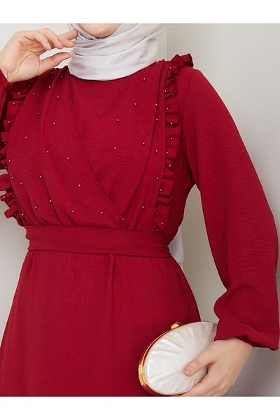 BURCU TESETTÜR Brc1152 Pearl Detail Dress