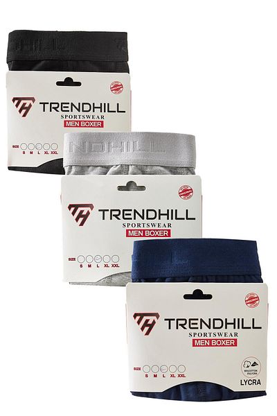TRENDHİLL Ανδρικό Σετ μπόξερ 3 τεμαχίων από βαμβακερό Lycra Stretch Fabric 7811-3